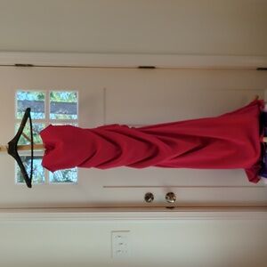 NWT Nicole Miller Pink Strapless Ruched Bodycon Maxi Gown Size 6